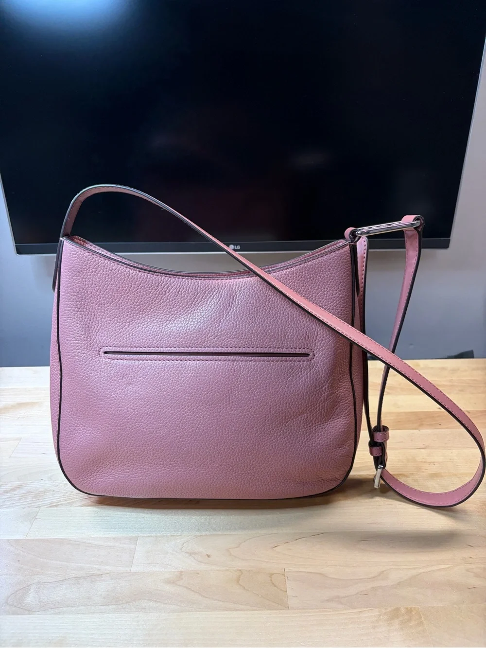Michael Kors Kensington Dusty Rose Pebbled Leather Crossbody